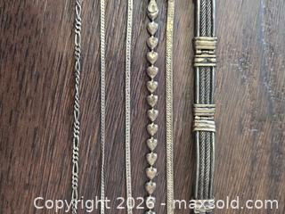 MaxSold Auction: Lot of 6 Sterling Silver Bracelets and Chains (925) - Los Angeles (California, USA) PARTNER MANAGED Moving Online Auction - West 36th Street (CONDO)