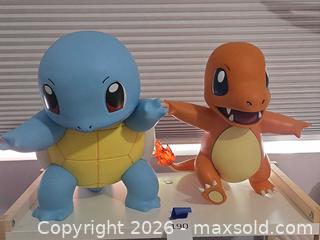 MaxSold Auction: Pokémon Collectible Figures - Squirtle & Charmander (Large) - Los Angeles (California, USA) PARTNER MANAGED Moving Online Auction - West 36th Street (CONDO)
