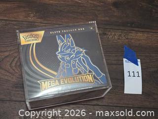 MaxSold Auction: Pokémon Elite Trainer Box (Mega Evolution) with Acrylic Case - Los Angeles (California, USA) PARTNER MANAGED Moving Online Auction - West 36th Street (CONDO)