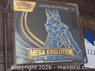MaxSold Auction: Pokémon Elite Trainer Box (Mega Evolution) with Acrylic Case - Los Angeles (California, USA) PARTNER MANAGED Moving Online Auction - West 36th Street (CONDO)