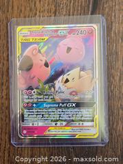 MaxSold Auction: Pokémon TAG TEAM GX Full Art Holo Card Lot — 3 Cards - Los Angeles (California, USA) PARTNER MANAGED Moving Online Auction - West 36th Street (CONDO)