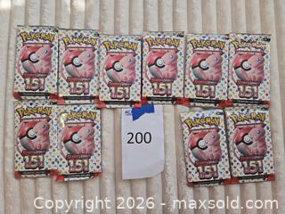 MaxSold Auction: Sealed Pokémon Scarlet & Violet — 151 Booster Packs (10) English/UK - Los Angeles (California, USA) PARTNER MANAGED Moving Online Auction - West 36th Street (CONDO)
