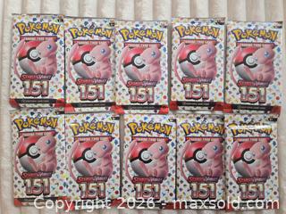 MaxSold Auction: Sealed Pokémon Scarlet & Violet — 151 Booster Packs (10) English/UK - Los Angeles (California, USA) PARTNER MANAGED Moving Online Auction - West 36th Street (CONDO)