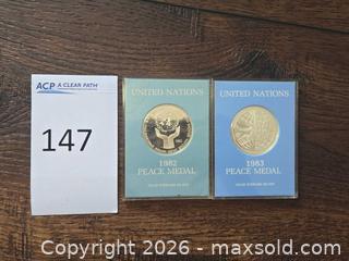 MaxSold Auction: United Nations Solid Sterling Silver Medal (1982–1983) - Los Angeles (California, USA) PARTNER MANAGED Moving Online Auction - West 36th Street (CONDO)
