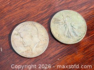 MaxSold Auction: 1943 Walking Liberty & 1964 Kennedy Half Dollar – 90% Silver Pair - Hamilton (Ontario, Canada) SELLER MANAGED Estate Sale Online Auction - Park Street West
