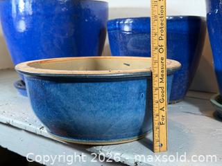 MaxSold Auction: Set of 4 Large Blue Glazed Ceramic Planters Pots - Hamilton (Ontario, Canada) SELLER MANAGED Estate Sale Online Auction - Park Street West