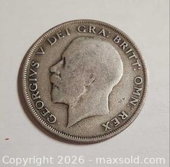 MaxSold Auction:  1921 British Half Crown coin ,silver 13.69 grams - Mississauga (Ontario, Canada) SELLER MANAGED Downsizing Online Auction - Golden Orchard Drive (CONDO)