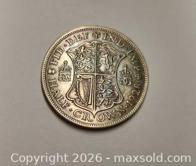 MaxSold Auction: 1928 Great Britain Half Crown Silver , weight 14 grams - Mississauga (Ontario, Canada) SELLER MANAGED Downsizing Online Auction - Golden Orchard Drive (CONDO)