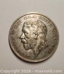 MaxSold Auction: 1928 Great Britain Half Crown Silver , weight 14 grams - Mississauga (Ontario, Canada) SELLER MANAGED Downsizing Online Auction - Golden Orchard Drive (CONDO)