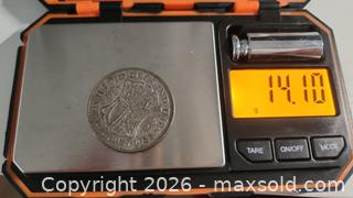 MaxSold Auction: 1935 Great Britain silver half crown coin weight 14.10 grams - Mississauga (Ontario, Canada) SELLER MANAGED Downsizing Online Auction - Golden Orchard Drive (CONDO)