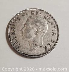MaxSold Auction: 1951 Canadian Silver 50 Cents Half Dollar Coin ,11.73grams - Mississauga (Ontario, Canada) SELLER MANAGED Downsizing Online Auction - Golden Orchard Drive (CONDO)
