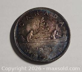 MaxSold Auction: 1966 Canada Silver Dollar -  Voyageur $1 Silver Coin - Elizabeth II , weight 23.30 - Mississauga (Ontario, Canada) SELLER MANAGED Downsizing Online Auction - Golden Orchard Drive (CONDO)