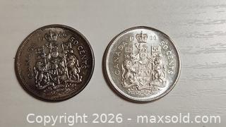 MaxSold Auction: TWO of 1966 Canada 50 Cents coins. SILVER 23.15 grams - Mississauga (Ontario, Canada) SELLER MANAGED Downsizing Online Auction - Golden Orchard Drive (CONDO)