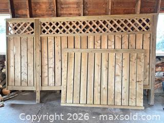 MaxSold Auction: 3 Pressure-Treated Pine 6 ft Fence Panels with Lattice Top - Acme (Alberta, Canada) PARTNER MANAGED Moving Online Auction - Township Road 292