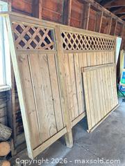 MaxSold Auction: 3 Pressure-Treated Pine 6 ft Fence Panels with Lattice Top - Acme (Alberta, Canada) PARTNER MANAGED Moving Online Auction - Township Road 292