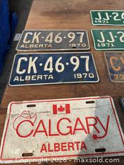 MaxSold Auction: Alberta Metal License Plates 1970-1973 - Lot of 9 - Acme (Alberta, Canada) PARTNER MANAGED Moving Online Auction - Township Road 292