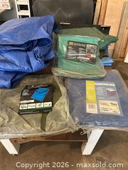 MaxSold Auction: Assorted Polyethylene Tarps (Blue & Green), Various Sizes - Acme (Alberta, Canada) PARTNER MANAGED Moving Online Auction - Township Road 292
