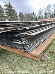 MaxSold Auction: Corrugated Galvanized Steel Roof Panels, 145inch,169 inch, 197inch X 34 " wide (40–60 pcs) - Acme (Alberta, Canada) PARTNER MANAGED Moving Online Auction - Township Road 292