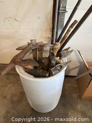 MaxSold Auction: Lot of 11-20 Vintage Hammers, Axes & Picks with Wooden Handles - Acme (Alberta, Canada) PARTNER MANAGED Moving Online Auction - Township Road 292