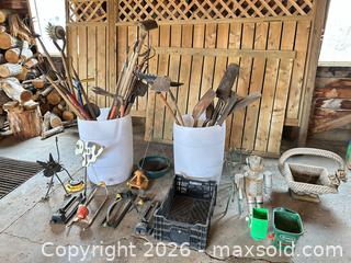 MaxSold Auction: Mixed Garden & Hand Tools Lot with Decorative Garden Pieces - Acme (Alberta, Canada) PARTNER MANAGED Moving Online Auction - Township Road 292