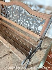 MaxSold Auction: Outdoor Patio Bench and Chair Set — Metal Frame, Wood Slats - Acme (Alberta, Canada) PARTNER MANAGED Moving Online Auction - Township Road 292