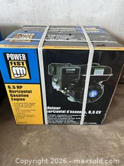 MaxSold Auction: Power Fist 6.5 HP Horizontal Shaft Gasoline Engine 3/4" Shaft - Acme (Alberta, Canada) PARTNER MANAGED Moving Online Auction - Township Road 292
