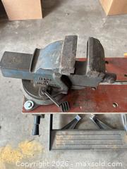 MaxSold Auction: Record 6" Bench Vise Swivel Base for Portable Workmate Bench - Acme (Alberta, Canada) PARTNER MANAGED Moving Online Auction - Township Road 292