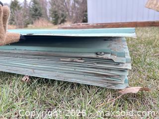 MaxSold Auction: Teal/Aqua Galvanized Steel Metal Roofing Panels (25) - Acme (Alberta, Canada) PARTNER MANAGED Moving Online Auction - Township Road 292