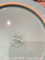 MaxSold Auction: 12-Piece Turquoise Stoneware Dinnerware Set from Portugal - Frisco (Texas, USA) PARTNER MANAGED Downsizing Online Auction - Miramar Drive