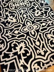 MaxSold Auction: 5' x 8' Black and Ivory Floral Rectangular Wool Area Rug - Frisco (Texas, USA) PARTNER MANAGED Downsizing Online Auction - Miramar Drive