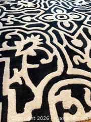 MaxSold Auction: 5' x 8' Black and Ivory Floral Rectangular Wool Area Rug - Frisco (Texas, USA) PARTNER MANAGED Downsizing Online Auction - Miramar Drive
