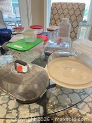 MaxSold Auction: Assorted plastic food storage containers, glass vases and lids - Frisco (Texas, USA) PARTNER MANAGED Downsizing Online Auction - Miramar Drive