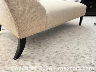 MaxSold Auction: Beige Woven Fabric Chaise Lounge with Nailhead Trim - Frisco (Texas, USA) PARTNER MANAGED Downsizing Online Auction - Miramar Drive