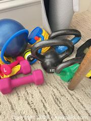 MaxSold Auction: Fitness Equipment Lot: TRX, Kettlebell, Dumbbells, Yoga Mat - Frisco (Texas, USA) PARTNER MANAGED Downsizing Online Auction - Miramar Drive