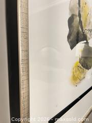 MaxSold Auction: Large Framed Yellow, Black & White Artwork in Silver Metallic Frame - Frisco (Texas, USA) PARTNER MANAGED Downsizing Online Auction - Miramar Drive