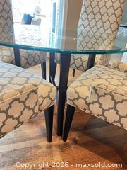 MaxSold Auction: Round Glass Dining Table with 4 Upholstered Chairs - Frisco (Texas, USA) PARTNER MANAGED Downsizing Online Auction - Miramar Drive
