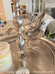 MaxSold Auction: Silver Metal Tiered Decorative Tray with Removable Bird - Frisco (Texas, USA) PARTNER MANAGED Downsizing Online Auction - Miramar Drive