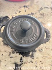 MaxSold Auction: Staub & Le Cocotte Enameled Cast Iron Cookware Lot - Frisco (Texas, USA) PARTNER MANAGED Downsizing Online Auction - Miramar Drive