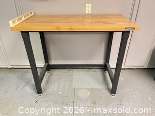 MaxSold Auction: UltraHD / Seville Classics Solid Wood Top Workbench with Metal Frame - Frisco (Texas, USA) PARTNER MANAGED Downsizing Online Auction - Miramar Drive