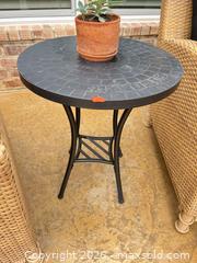 MaxSold Auction: Wicker Patio Set: 2 Club Chairs with Side Table & Cushions - Frisco (Texas, USA) PARTNER MANAGED Downsizing Online Auction - Miramar Drive