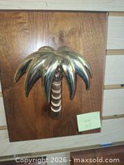 MaxSold Auction: Michael Healy Brass Palm Tree Door Knocker on Wood Plaque - Voorhees Township (New Jersey, USA) SELLER MANAGED Commercial Liquidation Online Auction - Centennial Boulevard