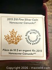 MaxSold Auction: 2015 $10 Fine Silver Vancouver Canucks Hockey Coin - Cambridge (Ontario, Canada) SELLER MANAGED Downsizing Online Auction - Mcnichol Drive
