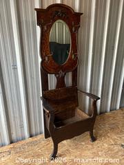 MaxSold Auction: Antique Hall Tree Bench with Mirror & Storage Oak – 77inH  - London (Ontario, Canada) PARTNER MANAGED Estate Sale Online Auction - Thompson Road (STORAGE)