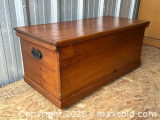 MaxSold Auction: Antique Pine Blanket Chest with Cast Iron Handles – 41.5in - London (Ontario, Canada) PARTNER MANAGED Estate Sale Online Auction - Thompson Road (STORAGE)