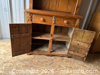 MaxSold Auction: Antique Pine Stepback Cupboard – Primitive Hutch – One Piece 68.5inH - London (Ontario, Canada) PARTNER MANAGED Estate Sale Online Auction - Thompson Road (STORAGE)