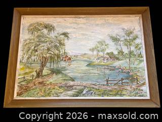 MaxSold Auction: Large Landscape Oil Painting – Signed Keith Dew ‘72  - London (Ontario, Canada) PARTNER MANAGED Estate Sale Online Auction - Thompson Road (STORAGE)