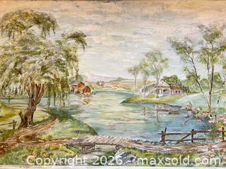 MaxSold Auction: Large Landscape Oil Painting – Signed Keith Dew ‘72  - London (Ontario, Canada) PARTNER MANAGED Estate Sale Online Auction - Thompson Road (STORAGE)