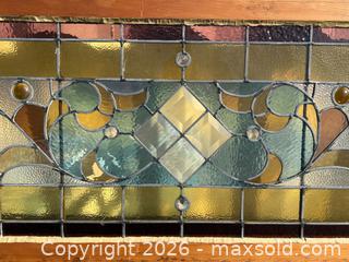 MaxSold Auction: Large Vintage Leaded Stained Glass Transom Window with Beveled Glass - London (Ontario, Canada) PARTNER MANAGED Estate Sale Online Auction - Thompson Road (STORAGE)