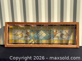 MaxSold Auction: Large Vintage Leaded Stained Glass Transom Window with Beveled Glass - London (Ontario, Canada) PARTNER MANAGED Estate Sale Online Auction - Thompson Road (STORAGE)