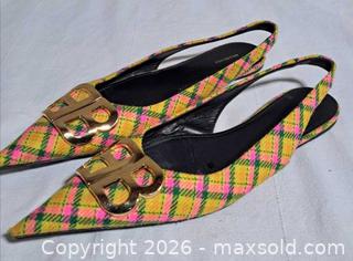 MaxSold Auction: Balenciaga Madras Plaid Slingback Flats | FITS 8-8.5 Narrow  - Markham (Ontario, Canada) SELLER MANAGED Downsizing Online Auction - Major Mackenzie Drive East
